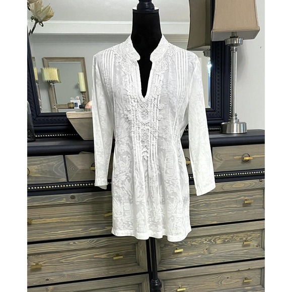 Lilly Pulitzer Sz XS SARASOTA Beaded Sequin Embellished Tunic Top - Picture 2 of 10